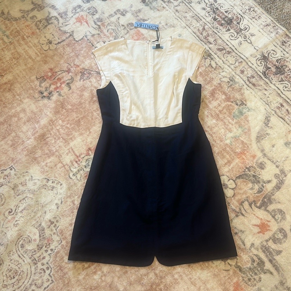 Cynthia Rowley navy and white dress, size 10, new with tags!